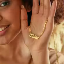 Personalized Old English Name Necklace