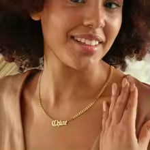 Personalized Old English Name Necklace