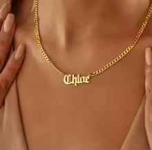 Personalized Old English Name Necklace