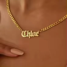 Personalized Old English Name Necklace
