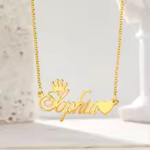 Personalized Crown Name Necklace